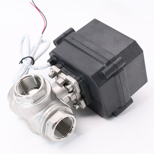 Vanne à boisseau sphérique électrique à trois voies Tonghe 1 pouce en acier inoxydable, type L, type T, filetée, pour eau, air et fluides - Product Image 2