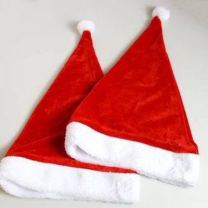 Gorros Navideños Divertidos de Felpa Corta Clásica en Varios Colores, Gorro de Santa Claus Engrosado y Alargado para Adultos - Product Image 1