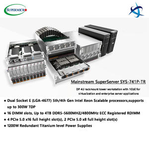 SuperServer SYS 741P TR 4U Estación de trabajo en Torre de montaje en rack Procesadores escalables Intel Xeon de 5ta generación Dual 16 DDR5 DIMM Ranura Estación DE TRABAJO - Product Image 3
