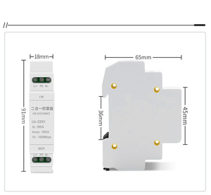 2-in-1 1000Mbps 220V 10KA 5KA วัสดุ PC หน่วงสูงป้องกันไฟกระชากจอมอนิเตอร์ราง RJ45พลังงานเครือข่าย - Product Image 4
