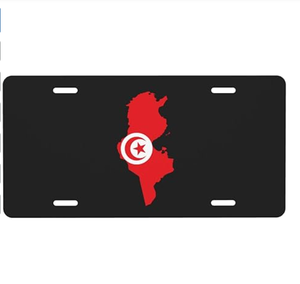 Venta al por mayor: Matrícula patriótica con bandera <span class=keywords><strong>de</strong></span> la selección <span class=keywords><strong>de</strong></span> fútbol <span class=keywords><strong>de</strong></span> Túnez 2026, 6x12 pulgadas, para la parte delantera <span class=keywords><strong>del</strong></span> coche, decoración para vehículos. - Product Image 1