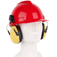 Casque de sécurité HDPE résistant aux chocs avec serre-tête réglable pour l'exploitation minière et la construction, protège-oreilles anti-bruit, ajustement confortable 1