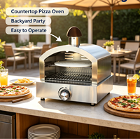 Four à pizza en acier inoxydable 304SS, chariot à hauteur réglable, gaz et charbon, allumage piézoélectrique