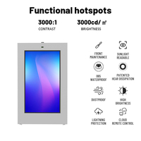 Pantalla Digital para Exteriores de 65 Pulgadas y 2000 Nits, Cartelera Digital IP65, Monitor LCD Portátil para Publicidad, Montaje Vertical en Pared, Pantalla Inteligente