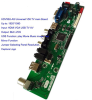 Universal HDV56U-AL LCD LED TV Mother Mainboard TFT Suku Cadang untuk Komposisi Panel TV Kristal Cair