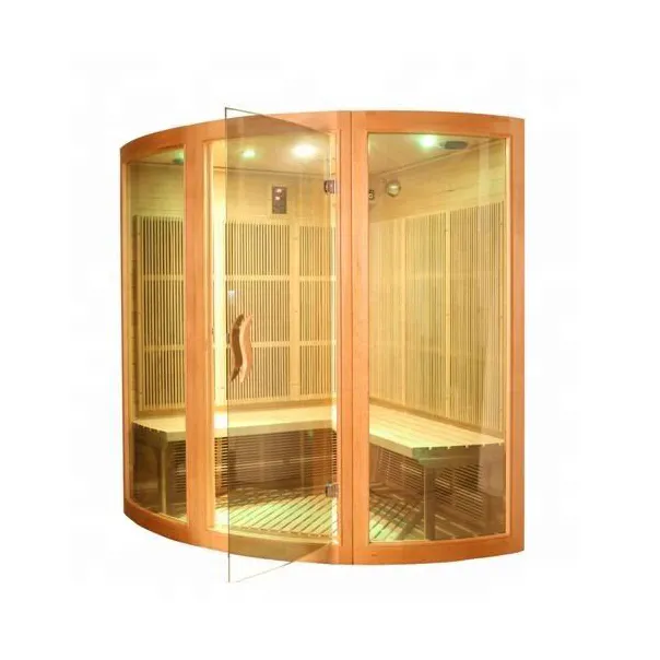 Özel kapalı Modern ev Sauna ve buhar kombine odası kabin 4 kişi büyük buhar kuru Sauna odası