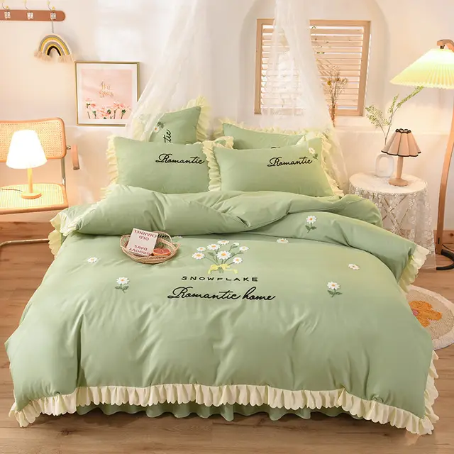 4 PCS Cheap Printed Bedding Sets Brushed Microfiber Bedding Sets Duvet Cover Bed Sheet