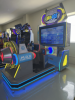 Simulateur de tir d'avion à pièces de monnaie d'intérieur, machine de jeu vidéo d'arcade, machine de simulation de vol dynamique pour enfants