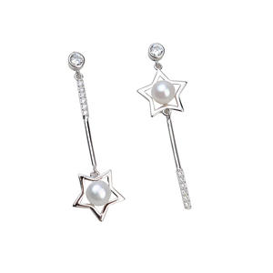 Pendientes de Plata de Ley S925 Han Chao, 5-6 Pendientes con Forma de Corazón con Perla, Accesorios para Hacer Joyas, Pendientes Sencillos 1081 - Product Image 5