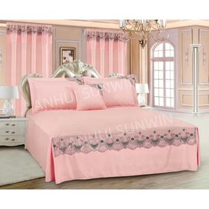 Vendita calda Set di biancheria da letto in 6 pezzi copriletto in pizzo tinta unita copri sipario tessuto <span class=keywords><strong>per</strong></span> il tuo letto - Product Image 4