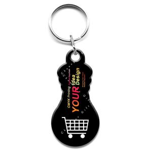 Custom Printing Logo Metal Key Supermarket Shopping Cart Chips Token Canada Uk Trolley Coin Keychain - Product Image 1