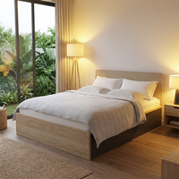 FF&E Hochwertige Hotelbetten MDF Melamin-Platte Kommerzielles Hotel-Schlafzimmer-Set für Budget- und Mittelklasse-Hotels