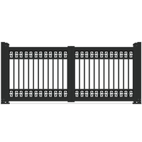 Portail en aluminium Ace, clôtures et portails de jardin en aluminium, charnières, portail d'allée, 20 pieds de large à 6 pieds de haut, double battant