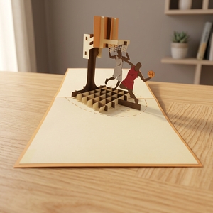 Vente en gros de cartes pop de basket-ball 3D découpées au laser faites à la main, meilleures tendances, cartes de voeux du Vietnam, cadeaux en papier artisanal très vendus - Product Image 1
