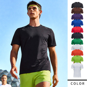 T-<span class=keywords><strong>shirt</strong></span> de <span class=keywords><strong>sport</strong></span> personnalisé pour hommes et femmes, manches courtes, col rond, antibactérien 7A, séchage rapide, respirant, pour la course à pied et le fitness - Product Image 1