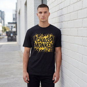 Camiseta de Hombre Estilo Hip <span class=keywords><strong>Hop</strong></span> Urbano con Estampado Gráfico de Animales Cómicos, Diseño Retro de Mono, Antiarrugas, Talla Grande, Color Negro, OEM ODM - Product Image 4