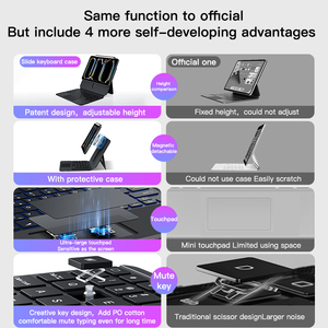 Custodia per Tablet rimovibile con tastiera leggera custodia in Folio magnetico per <span class=keywords><strong>Apple</strong></span> New <span class=keywords><strong>iPad</strong></span> <span class=keywords><strong>Air</strong></span> 6 ° 10.9 pollici M2 M3 2024 - Product Image 6