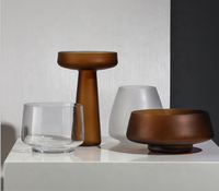Vase en verre givré simple de style nordique, assiette de fruits, décoration créative pour la maison, doux, vase artisanal, livraison directe