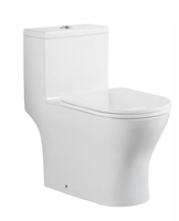 Kloset Keramik Modern Satu Bagian dengan Sistem Siram Ganda Washdown dan S/P-Trap untuk Penggunaan di Kamar Mandi Bersertifikasi ISO9001 Garansi 2 Tahun