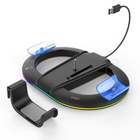 Station d'accueil chargeur PG-P5S045 pour PS5 Slim Console de jeu contrôleur Base de charge support Vertical avec éclairage RVB