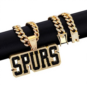สร้อยคอจี้รูปถ้วยแชมป์ San Antonio Spurs สุดฮิต ดีไซน์หรูหรา สไตล์ฮิปฮอป ชุบทอง/เงิน ประดับเพชรโมอิสซาไนต์ พร้อมสายคิวบา - Product Image 4