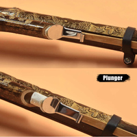 Chinese Handmade Black Bamboo Hulusi Gourd Cucurbit Flute Ethnic Musical Instrument Key of C with Case for Beginner Music Lovers