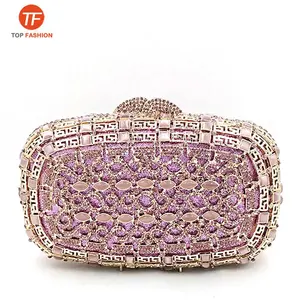 Factory Wholesales Luxury Crystal Clutches Elegant Opal Stones Purses Women Evening Party Purse Formal Handbag