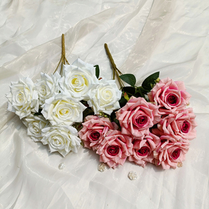 Gran oferta <span class=keywords><strong>2023</strong></span>, decoración <span class=keywords><strong>de</strong></span> bodas para el hogar, flores artificiales <span class=keywords><strong>de</strong></span> tacto Real, rosas rojas - Product Image 3