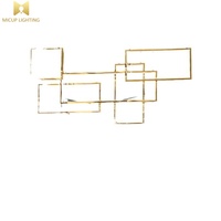 Lampe suspendue en acier inoxydable à ligne dorée minimaliste américaine, lampe suspendue géométrique créative post-moderne, îlot de cuisine