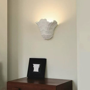 Lampe murale européenne en forme de coquillage, en plâtre blanc, à montage en surface, lumière décorative pour les escaliers et les couloirs - Product Image 4