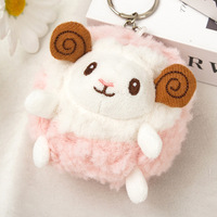 Gantungan Kunci Boneka Domba Tanduk Keriting Bulat Warna Macaron, Aksesoris Tas, Mainan, Hadiah, Grosir, Custom