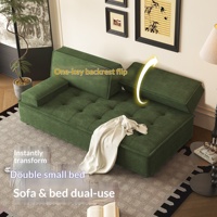 Canapé-lit multifonctionnel pliable en tissu pour petit appartement, salon, bureau, avec un design moderne et simple et un cadre en bois