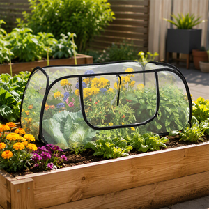 Pop Up Garden Rows Plant Cover Raised Garden Beds Plants Protector Insect Bird Barrier Plant <b>Net</b> Cage - Product Image 6