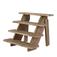 Plateau de service en bois rustique moderne à 3 niveaux, support de table multifonctionnel pour la maison, les fêtes, les banquets, l'étagère de cuisine avec design peint