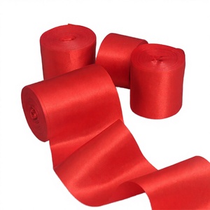 Ruban en satin tissé double face rouge joyeux, écologique, mat, 100 % polyester, 4 cm, de Neelkamal Industries, pour robe de mariée (vente en gros) - Product Image 3