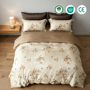 Set Copripiumino di Lusso Personalizzato in Cotone 100% Stampato, Lenzuola Bianche 300 Fili, Biancheria da Letto <span class=keywords><strong>per</strong></span> Tutte le Stagioni - Product Image 1