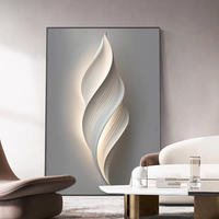 Art mural encadré minimaliste moderne, effet 3D, texture abstraite de vague, décoration intérieure pour salon