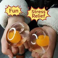 Jouet sensoriel populaire en forme d'œuf transparent, super doux, anti-stress, à presser, en forme de fruit, pour jeunes