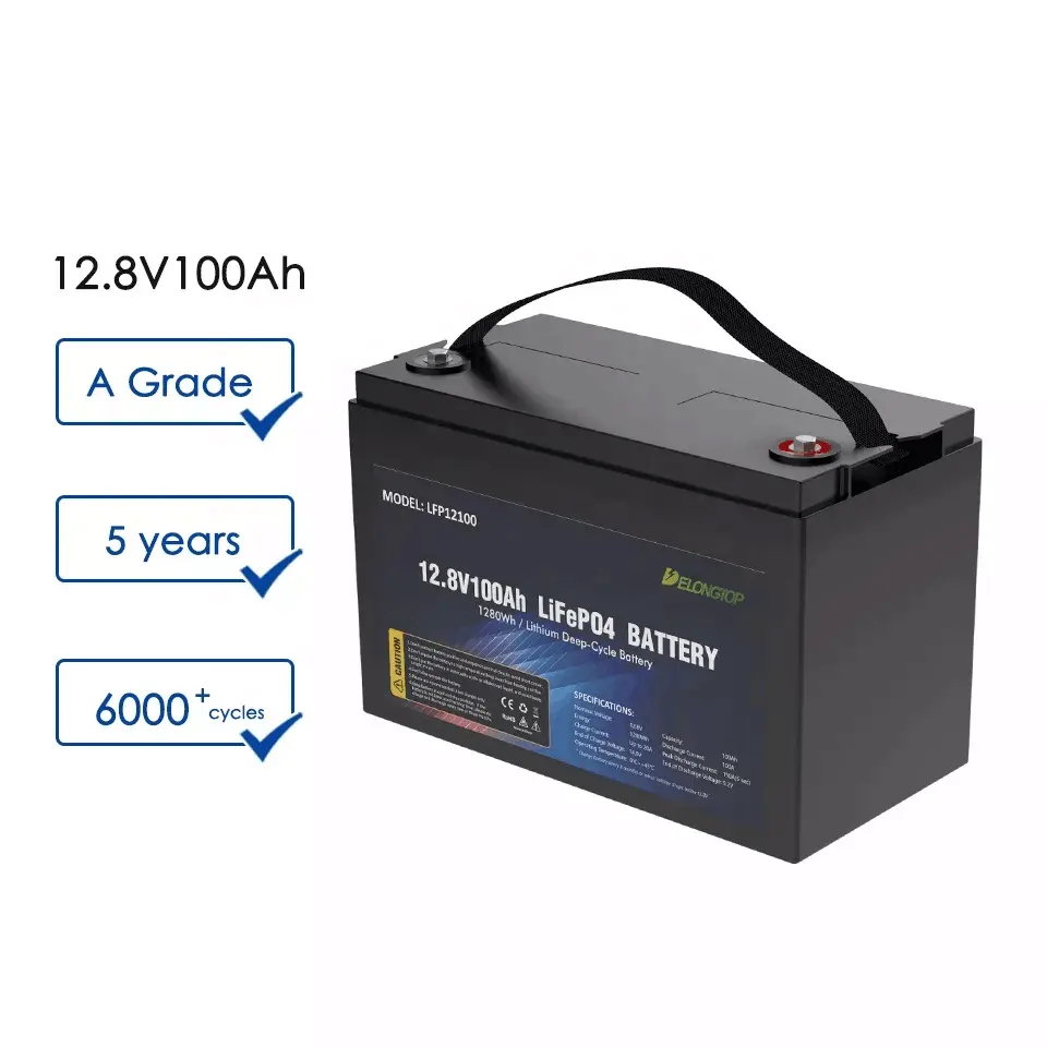 Delong Grad A Lithium Iron Ferro Phosphate Lifepo4 battery 12v 100ah WITH 5 YEARS Guarantee Policy