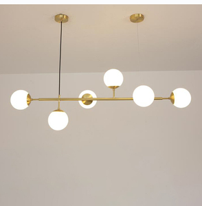 <span class=keywords><strong>Luminaire</strong></span> suspendu de style nordique pour restaurant, postmoderne, 6 lumières, noir et or, <span class=keywords><strong>verre</strong></span>, lampes suspendues pour salle à manger, cuisine, bar - Product Image 3