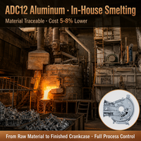 Fabricant de corps de moteur de motoculteur en aluminium ADC12 moulé sous pression 1P70F, OEM personnalisé, service direct usine depuis 18 ans