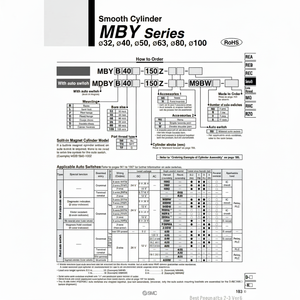 Pièces pneumatiques de cylindre d'air MBYC40-300Z de SMC Pneumatics - Product Image 1