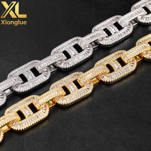 Hip Hop Women Engagement & Wedding Choker Silver Plated 5A Rectangle CZ <b>Iced</b> <b>Out</b> Bling Cuban Necklace - Product Image 1