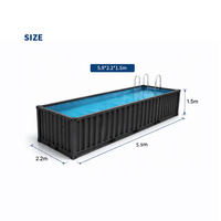 Piscine Conteneur Modulaire Préfabriquée en Acier Robuste 20ft 40ft pour Extérieur, Taille Personnalisée, Fournisseur OEM