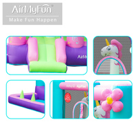 Château gonflable AirMyFun pour fêtes en plein air et usage domestique, en tissu Oxford, avec toboggan, installation facile pour les enfants