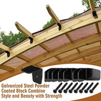 Colliers de fixation noirs en L pour pergola, support d'angle en bois et acier, épaisseur 11 jauges, charge maximale