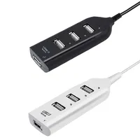ฮับ USB 2.0 4พอร์ตตัวแยก USB ใช้อะแดปเตอร์ไฟฟ้าหลายตัวขยาย2.0ฮับ USB สำหรับเดสก์ท็อปแล็ปท็อปพีซี