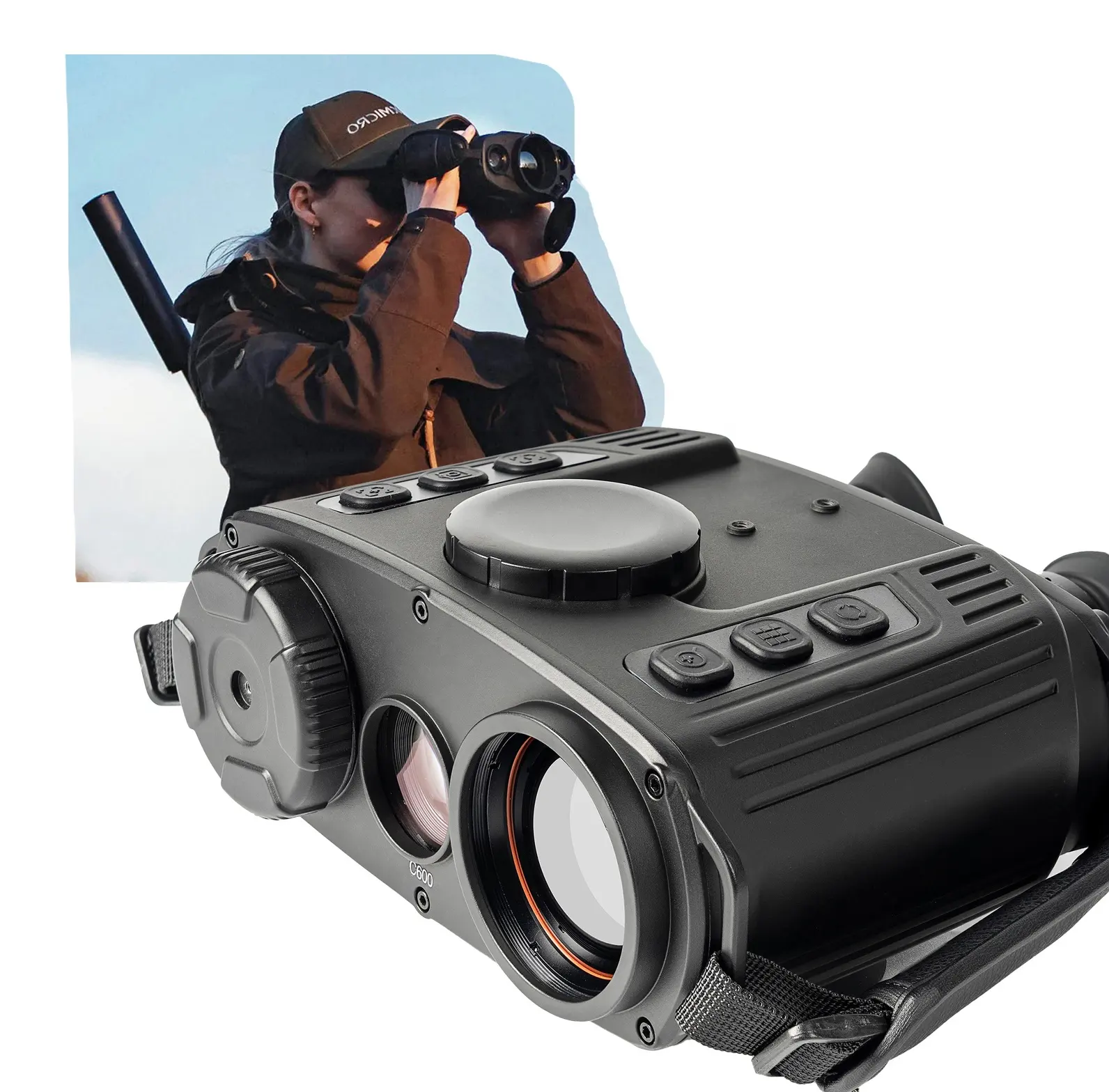 Teropong kamera termal, kamera jarak jauh profesional, kacamata pencitraan termal penglihatan malam untuk berburu