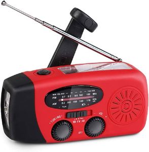 Radio solaire portable avec chargeur à manivelle et alarme SOS d'urgence - Product Image 1