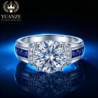 Bague de fiançailles personnalisée haut de gamme en argent sterling 925, avec un moissanite rond de 3 carats serti